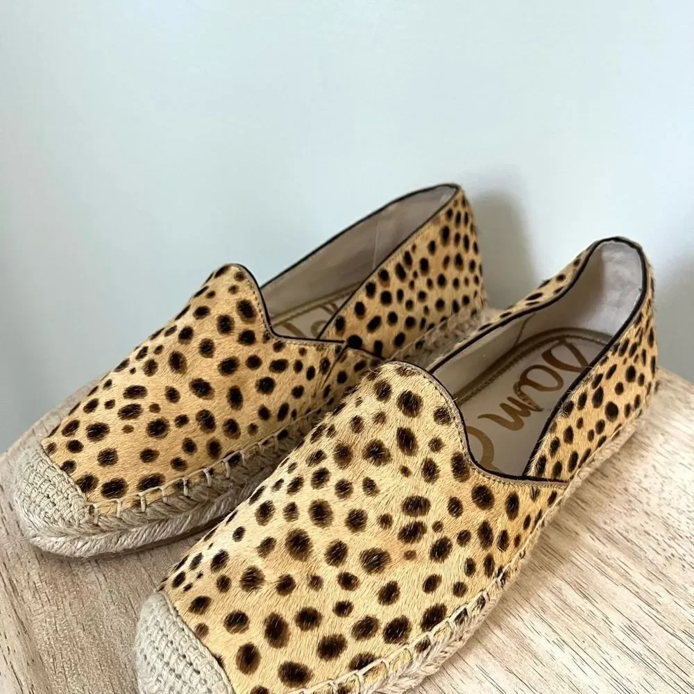 Sam‎ Edelman Kesia Espadrilles in Leopard with Jute Soles Size 6 NWOB